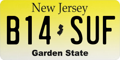 NJ license plate B14SUF