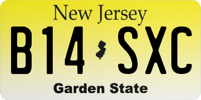 NJ license plate B14SXC