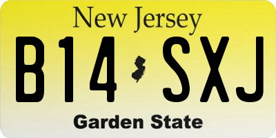 NJ license plate B14SXJ