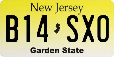 NJ license plate B14SXO