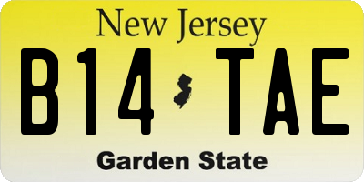 NJ license plate B14TAE