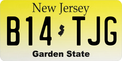 NJ license plate B14TJG
