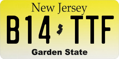 NJ license plate B14TTF