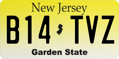 NJ license plate B14TVZ