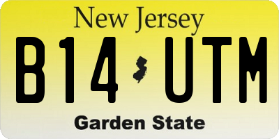 NJ license plate B14UTM