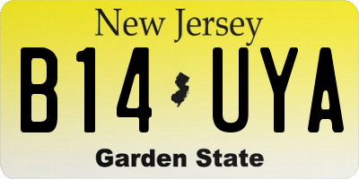 NJ license plate B14UYA