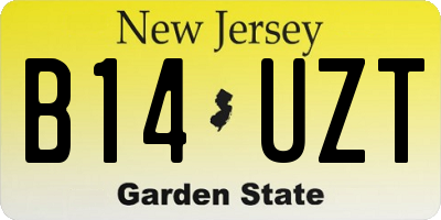 NJ license plate B14UZT
