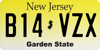 NJ license plate B14VZX