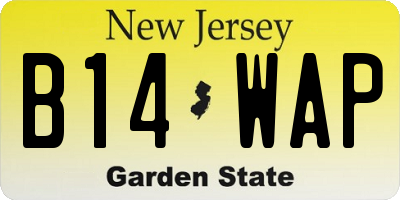 NJ license plate B14WAP