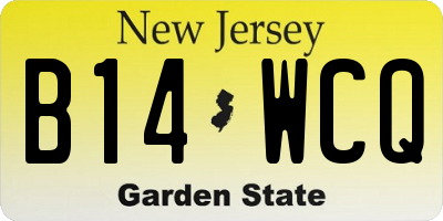 NJ license plate B14WCQ