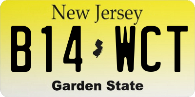 NJ license plate B14WCT