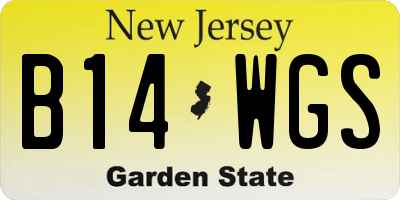 NJ license plate B14WGS