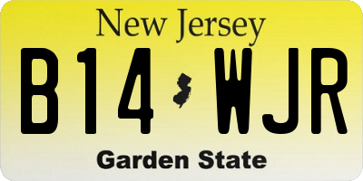 NJ license plate B14WJR
