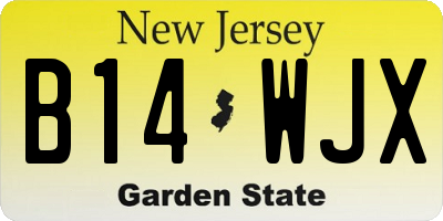 NJ license plate B14WJX