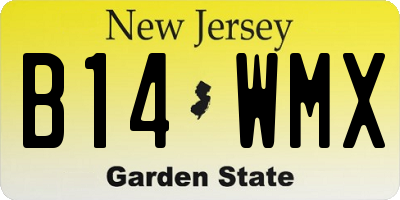 NJ license plate B14WMX