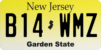 NJ license plate B14WMZ