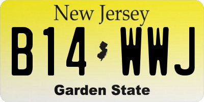 NJ license plate B14WWJ