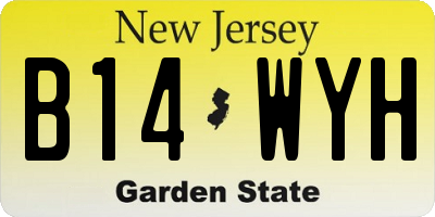 NJ license plate B14WYH