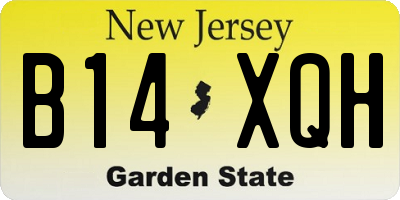 NJ license plate B14XQH