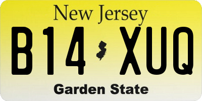 NJ license plate B14XUQ