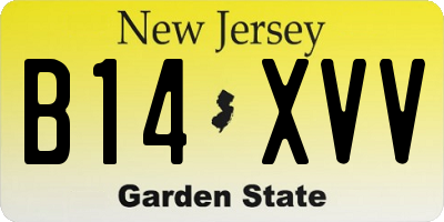 NJ license plate B14XVV