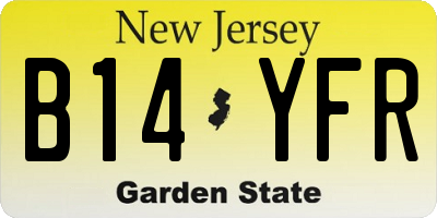 NJ license plate B14YFR