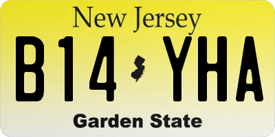 NJ license plate B14YHA
