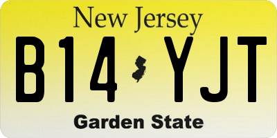 NJ license plate B14YJT