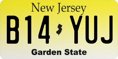 NJ license plate B14YUJ