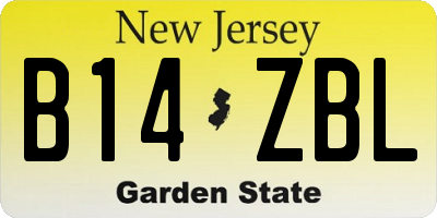 NJ license plate B14ZBL