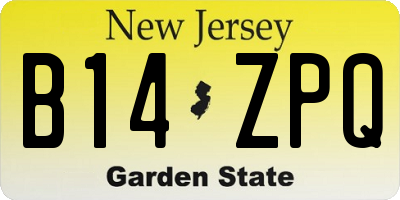 NJ license plate B14ZPQ