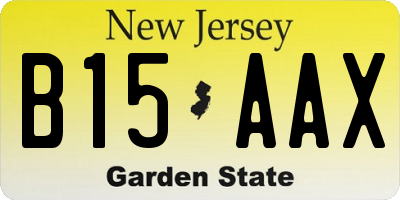 NJ license plate B15AAX