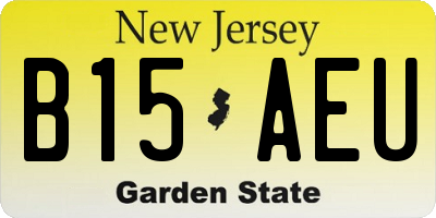 NJ license plate B15AEU