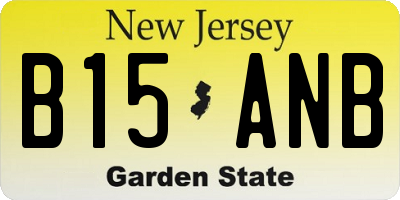 NJ license plate B15ANB