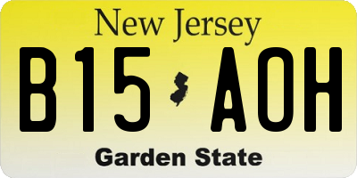 NJ license plate B15AOH