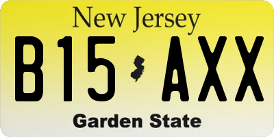 NJ license plate B15AXX