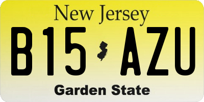 NJ license plate B15AZU