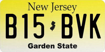 NJ license plate B15BVK