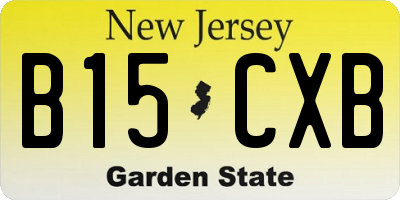NJ license plate B15CXB