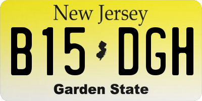 NJ license plate B15DGH