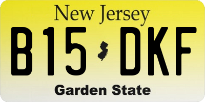 NJ license plate B15DKF