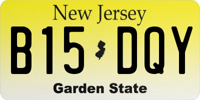 NJ license plate B15DQY