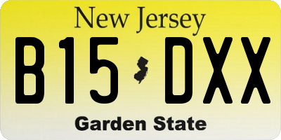 NJ license plate B15DXX