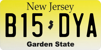 NJ license plate B15DYA