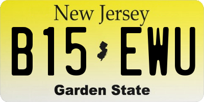 NJ license plate B15EWU