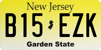 NJ license plate B15EZK