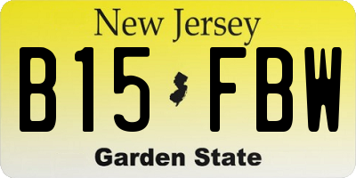 NJ license plate B15FBW