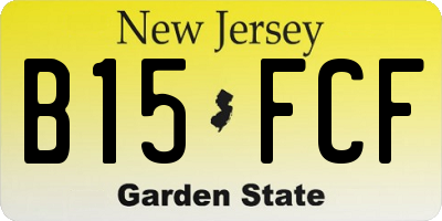 NJ license plate B15FCF