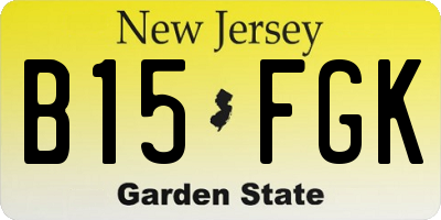 NJ license plate B15FGK