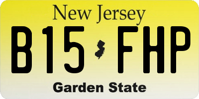 NJ license plate B15FHP